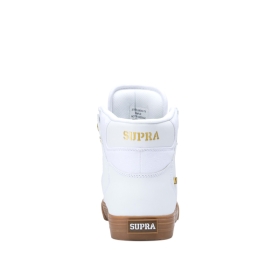 Supra Mens VAIDER White/Gold/lt Gum High Top Shoes | CA-49369